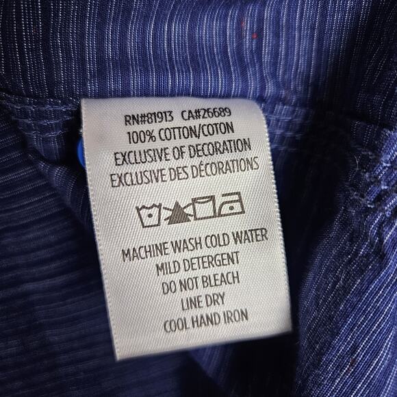 Robert Graham Men Flip Cuff Button-Up Shirt Stripe Flecked Cotton Paisley Blue M - Picture 14 of 16